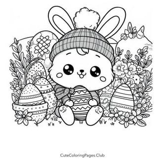 Easter Coloring Page with Details