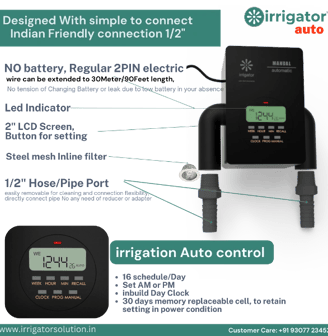 irrigator manual is automatic on device scheduler control