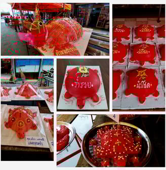 por tor festival hungry ghost festival phuket red turtle sweets