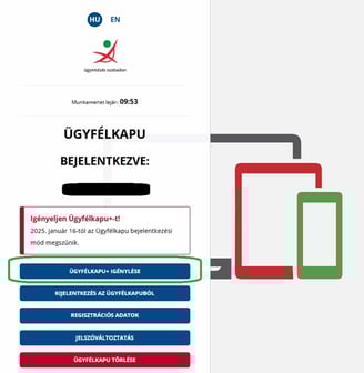 Ügyfélkapu+ igénylése 3. lépés