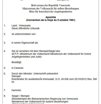 Traducción Jurada Apostilla La Haya, al alemán