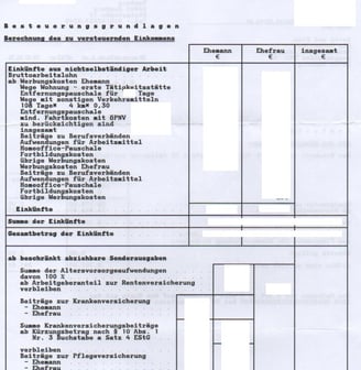 Steuerbescheid Deutschland für vereidigte Urkundenübersetzung ins Spanische, Traducción Jurada