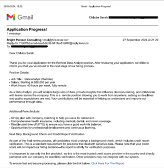 Email scam spotted
