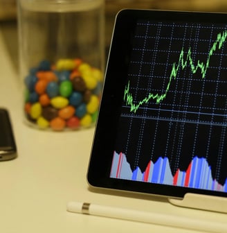 computer screen showing sales graphic