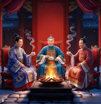 Trần Thái Tông, Trần Quốc Khang, Trần Thánh Tông tụ họp