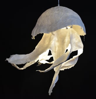 méduse géante sculpture lumineuse