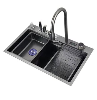 modern handmade nano black stainless steel sink