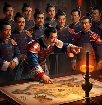 Ô Mã Nhi và Phàn Tiếp bàn luận về việc rút quân qua sông bạch đằng
