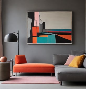 Sala moderna com arte Pop-Art