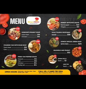 Mercy's Kitchen Menu