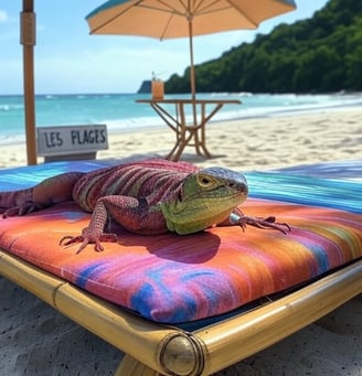 Voyage France GUadeloupe LAIzard bronzé