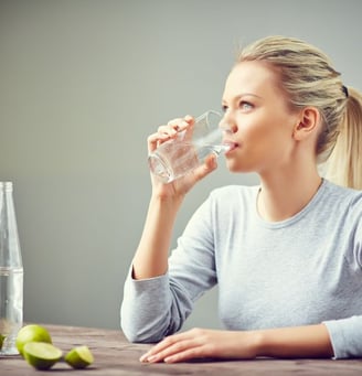 woman drinking water