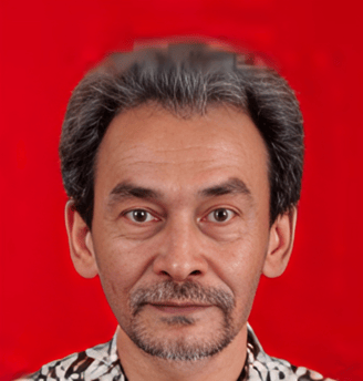 a man with a mustache and a mustache on his head