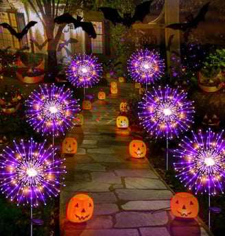 Solar Garden Lights with 2 Modes, Solar Firework Light Waterproof For Halloween Party Yard Pathway P