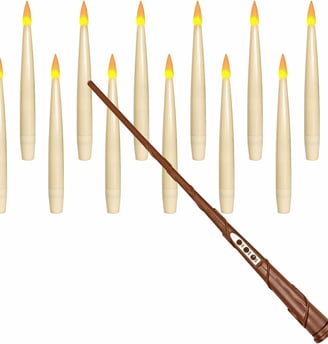 Hanging Flameless Taper Candles, Battery Operated Flickering Warm Light, Halloween Christmas