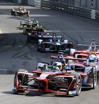 Race cars in Monaco Grand Prix