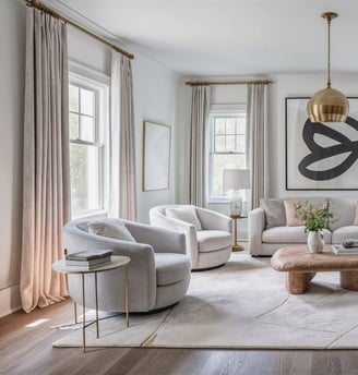 a living room with a couch and a coffee table