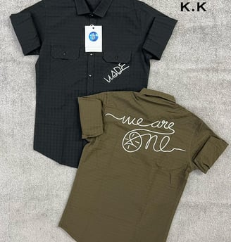 a shirted shirt with a tag on it