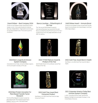list of awards given to 4Life