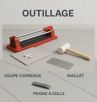Outillage carrelage, coupe-carreaus en location, maillet, peignes et petit outillage