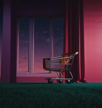 a shopping carton with a shopping carton