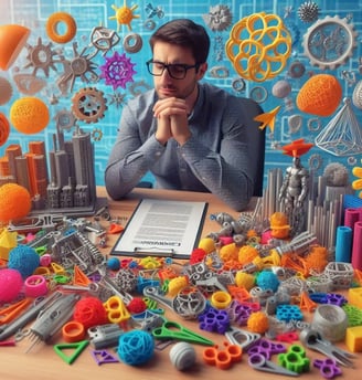 WIKXY Brightly coloured, taylormade 3D printed balls, rings on the table. Available at WIKXY 3D Printing in Stoke-on-Trent.