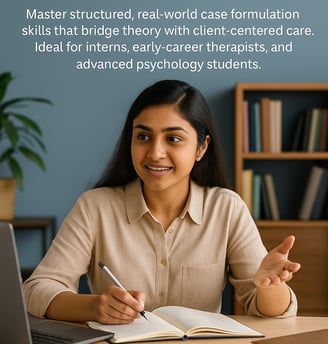 Student taking professional an online psychology course on integrative case formulation