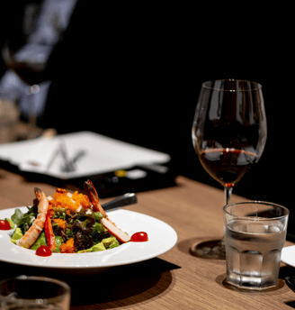 Enjoy a savoury meal accompanied by an original wine blend