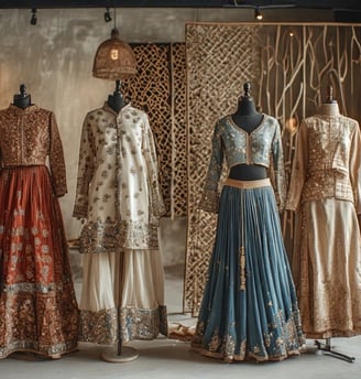a display of a variety of different types of clothing