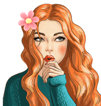a woman with a flower in her hair