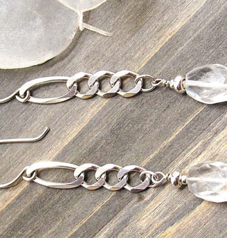 sterling silver chain and topaz earrings