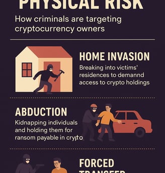 Digital phisical risk, criminals targeting homes for invasion, cruptocurrency owners
