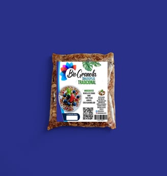 granola tradicional con excelentes ingredientes como hojuelas de cebada, mani, uvas pasas, ajonjoli