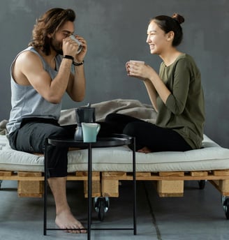 Image: Couple Sipping Java Burn Coffee