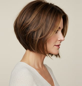 a woman with a short haircut and a white sweater