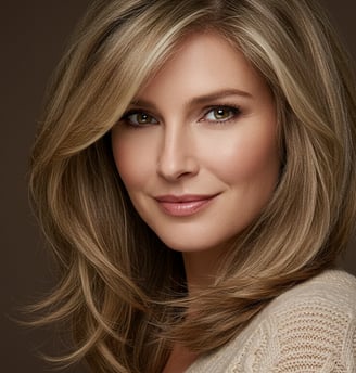 a woman with blonde hair and a white sweater