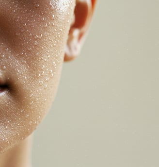 a woman with a wetsuit on her face