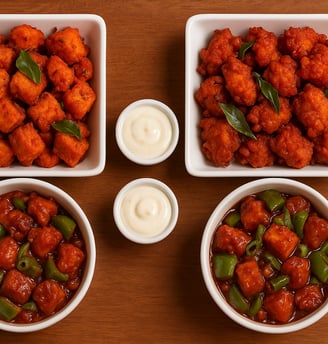 chilli chicken and chilly paneer - gravy and dry