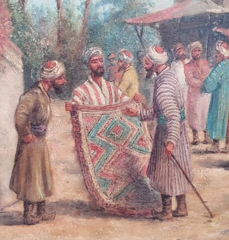 dipinto di tappeto orientale