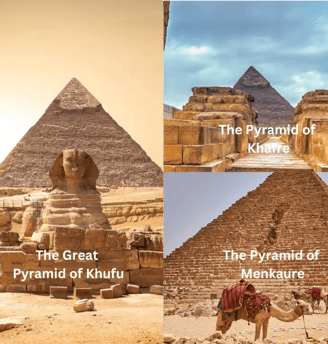 The three main pyramids, featured on MyTripJunction.com travel blog.