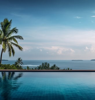 a pool with a view of the ocean