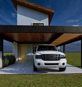 Projeto moderno residencial de fachada, Salto - Aborin Arquitetura