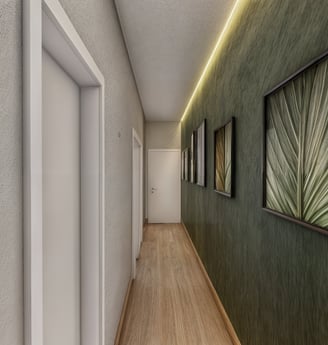 Projeto moderno residencial de interiores em Hortolândia - Aborin Arquitetura