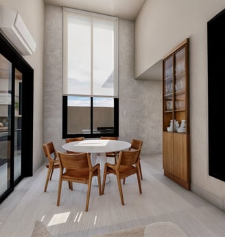 Projeto moderno residencial de interiores de sala, Hortolândia - Aborin Arquitetura