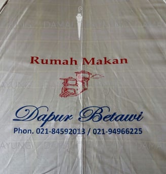Payung promosi polos lipat jumbo silver