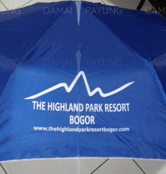 Payung promosi polos lipat biru silver highland park resort bogor