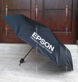Payung promosi polos lipat hitam epson