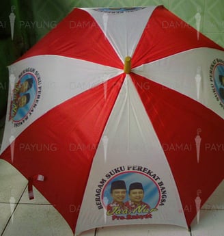 Payung promosi polos standard salur merah pemilu