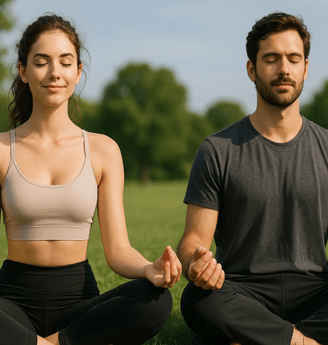 méditation en duo pour la journée mondiale de la santé mentale.