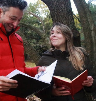 Photograph of Aimee and Damien Gallagher on an Art Date